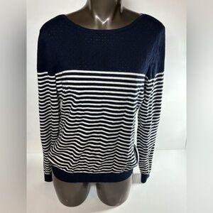 Marc Jacobs Nautical Blue and White Striped Crew Neck Sweater